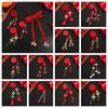 Tassel Satin Red Long Headband Butterfly Girls Ribbon Head Rope Chinese Long Hairband  Festival