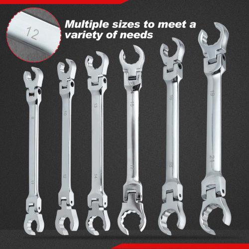 GOLD DEER Double Flare Nut Wrench, Flare Nut Open End Wrench, Flex, Flare Nut Wrench, Brake Pipe Open End Wrench, 10x12mm, Swivel Brake Pipe Open End