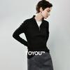 Chuyu Women's Slim Fit Zipper Polo Knit Sweater