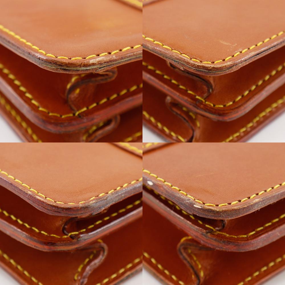 LOUIS VUITTON Selbit Business bag Nume leather vintage Camel Nomad mens Used