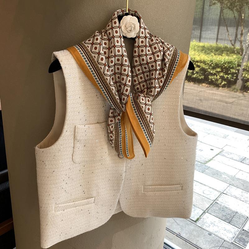 Stylish Polka Dot Plaid Versatile Neck Scarf Comfortable Decorative Neck Wear For Women
