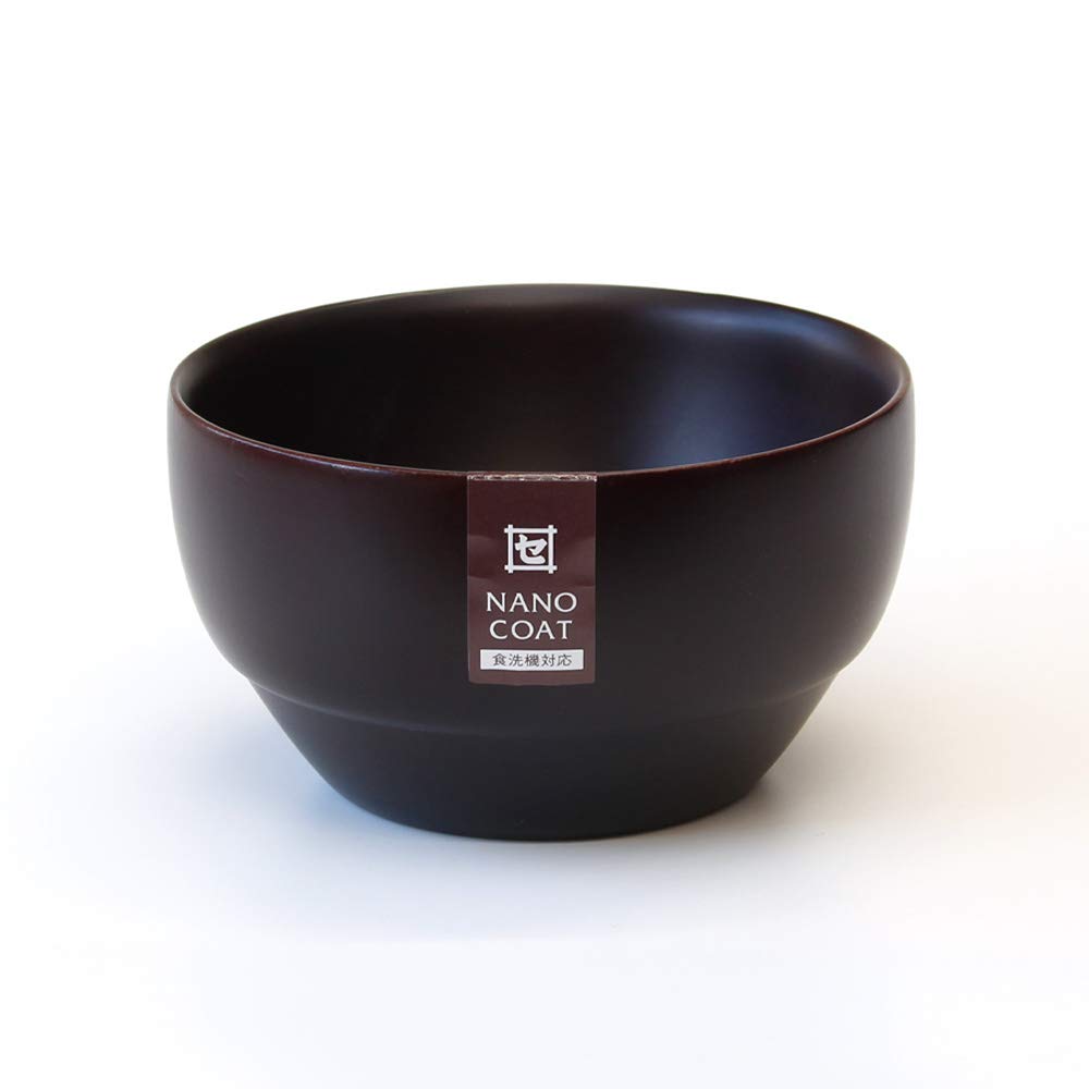 Kishu Lacquerware Tsunoda Seibei Shoten Soup Bowl DS Soup Bowl S Nano Coat Можно мыть в посудомоечной машине, темно-коричневый