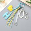 Keychain Heart Pendant Key Ring Korean Style Y2k Bag Pendant Sweet Braided Rope Bag Charm  Couple