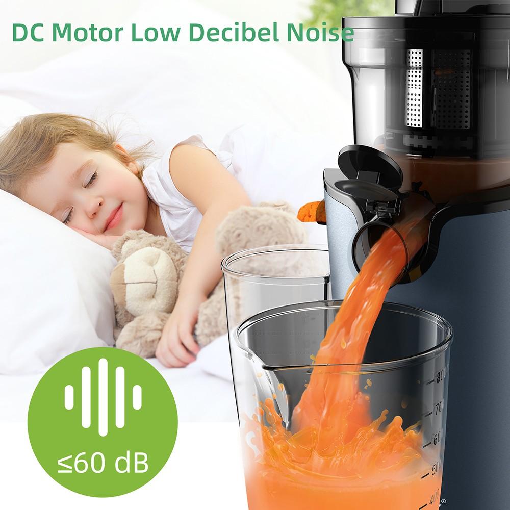BioloMix Cold Press Juicer, with 78mm/3.07in Feed Chute, 200W 40-65RPM Powerful Motor, Low Noise Slow Masticating Juice Machine