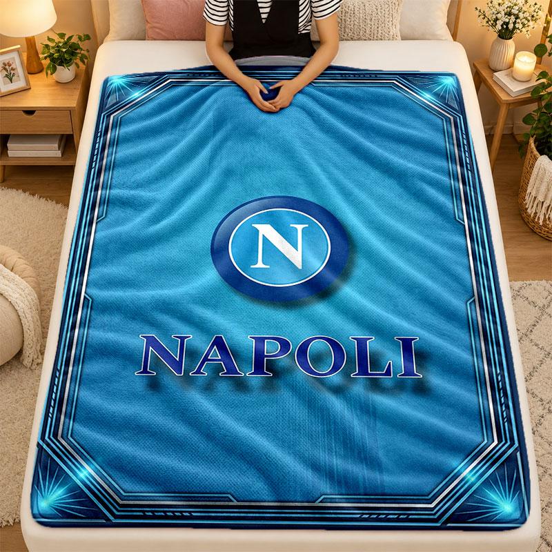 Flannel BlanketNapoli FC Warm Soft Throw Blanket for Indoor Sofa Bed Living Room Use