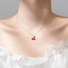 Модное маленькое ожерелье с кулоном вишни и красными бриллиантами для женщин