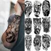 Fake Skull Tattoo Male Lion Wolf Tiger Snake Waterproof Tattoo Sticker Arm Art Fake Tattoo Male
