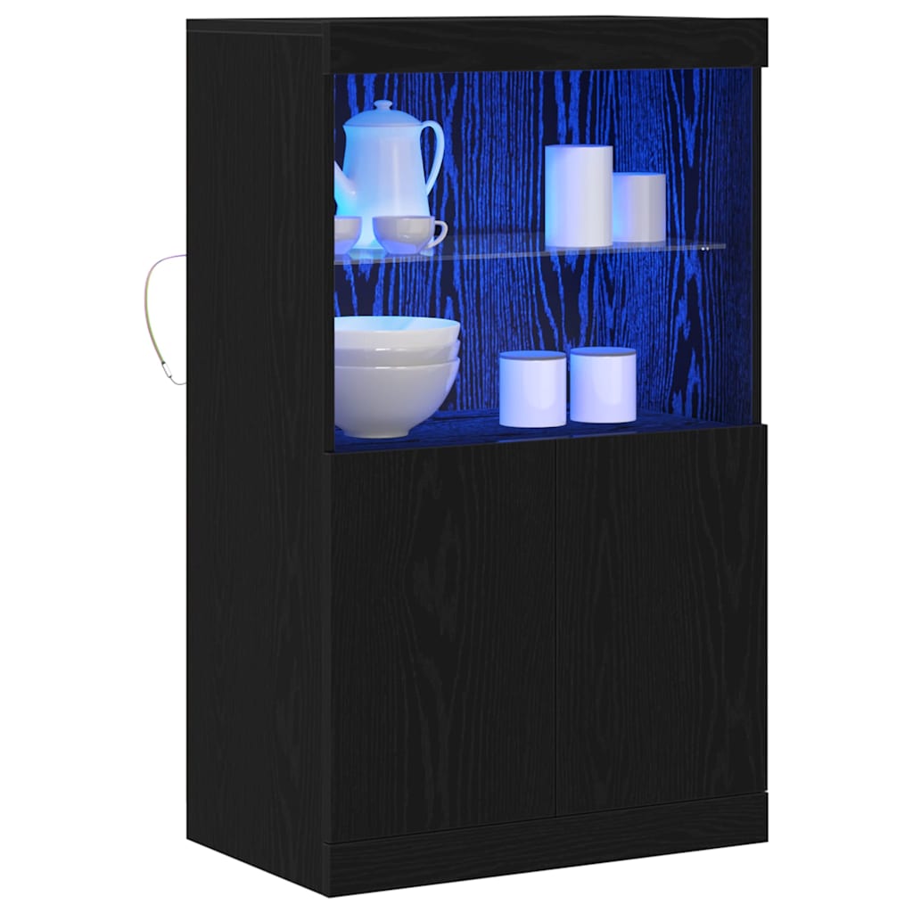LED Sideboard Black 60 x 37 x 100 cm Particleboard