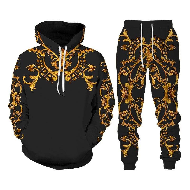 Animal 3D Print Men Hoodie Set Lion Brand Tracksuits Men Fashion Cool Hoodie Pants 2 Pcs Suit Personality Women Sweatershirt
