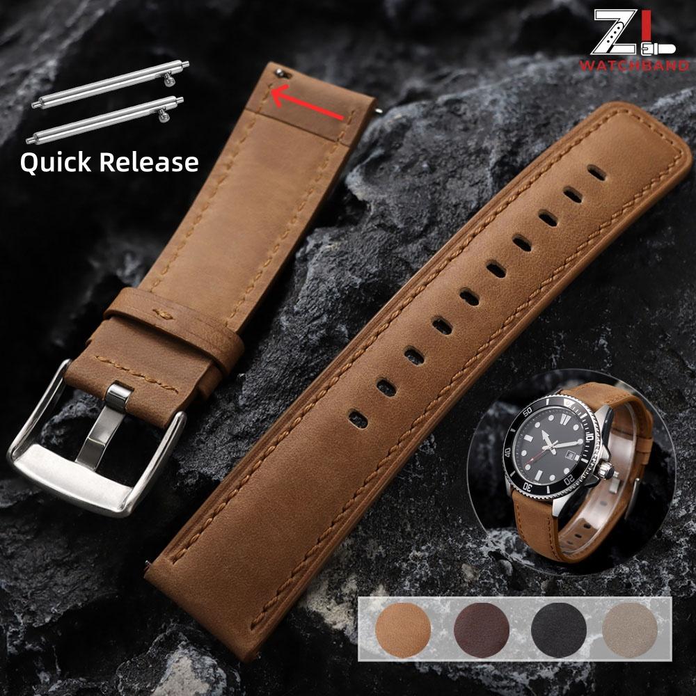 20/22mm Leather Strap for Samsung Galaxy Watch 6 5 4 40/44mm Gear Band Vintage Bracelet for Xiaomi for Redmi Watch 3 Lite/Active