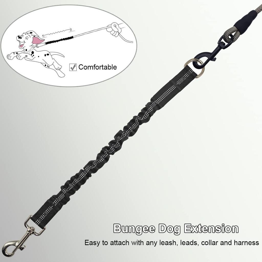 Dog Lead Shock Absorber Medium Dogs Pet Elastic Rope Indestructible Toys Walking Leads Extension Bungee Black Training Leash