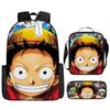 Периферийный Рюкзак Школьный Студенческий ONE PIECE Мультяшный Школьный Рюкзак Детский Рюкзак Ранец из трех частей
