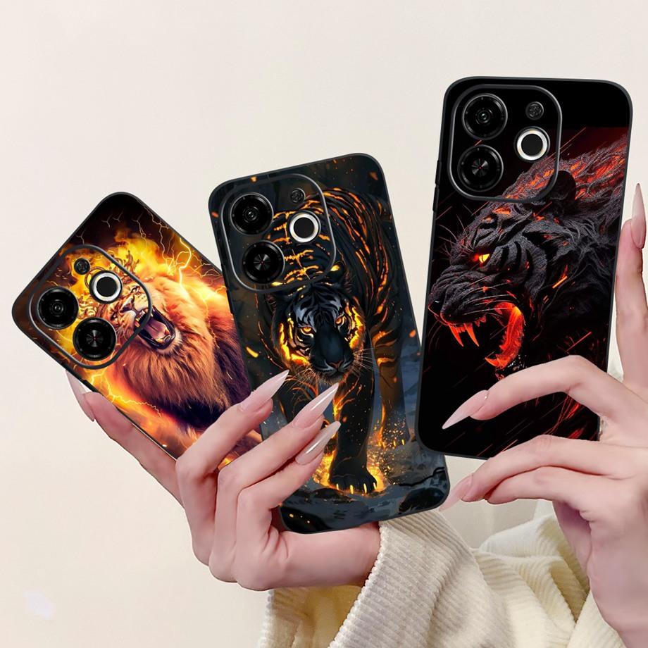 Для Tecno Spark 30 30c 30 Pro 4G Spark 30c 5G Чехол Милые Животные Тигр Лев Дракон Мультяшная Обложка На Pop 9 5G Мягкий Силикон Чехол