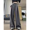 Thickened Woolen Pants Women's Winter Casual Suit Pants Feel Drape High Waist and Thin Floor-mopping Wide-leg Pants