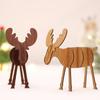 DIY Home Christmas Decoration Puzzle Craft Hanging Pendants Xmas Tree Deer Ornaments Wooden Elk