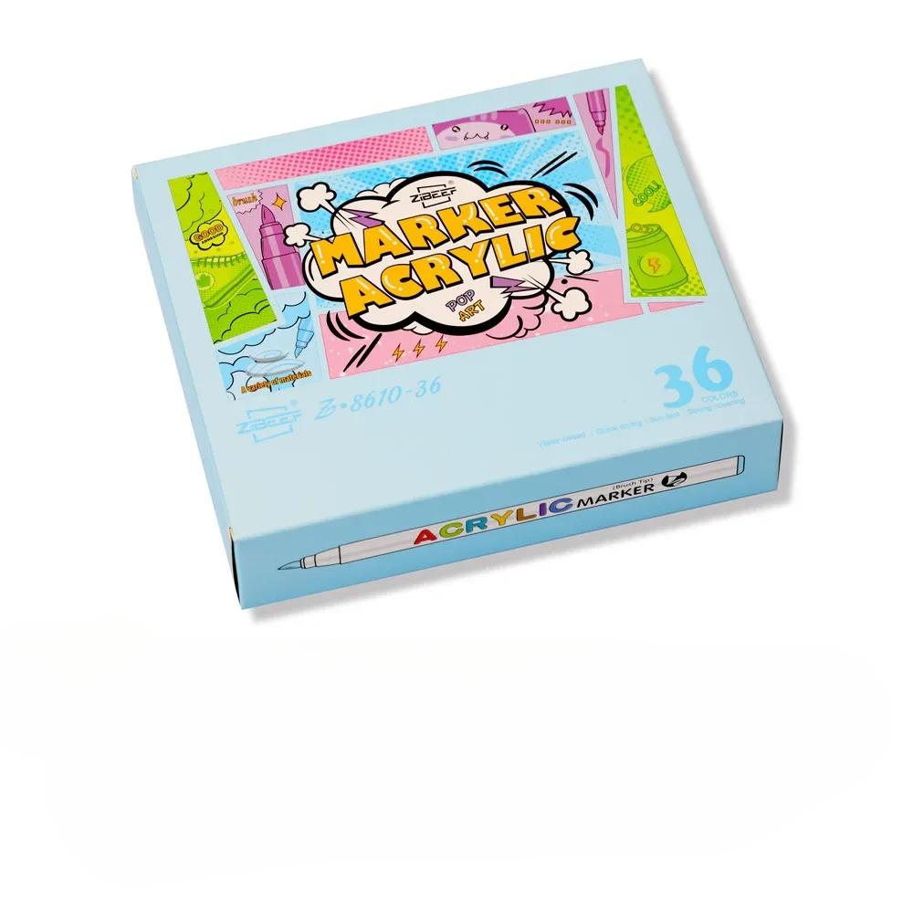 18/60 цветов Коллекция акриловых маркеров Кисти для ткани, росписи по камню, керамике, стеклу, холсту, для DIY изготовления открыток, художественные принадлежности