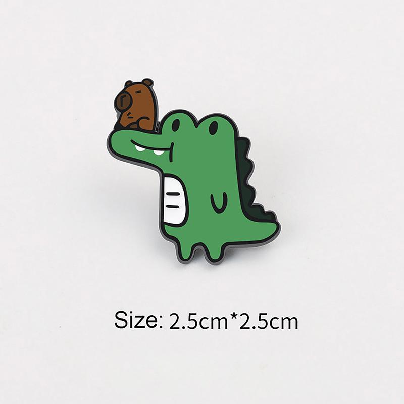 Милые металлические значки-капибары, креативные броши в виде животных из мультфильмов, украшения для сумок, значки на рюкзаки, одежда, украшения для друзей, подарок