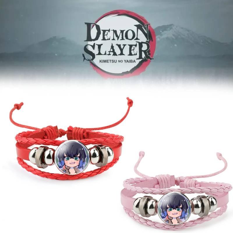 Стильный кожаный браслет Kimetsu No Yaiba с шармом Иноске, смешанные материалы