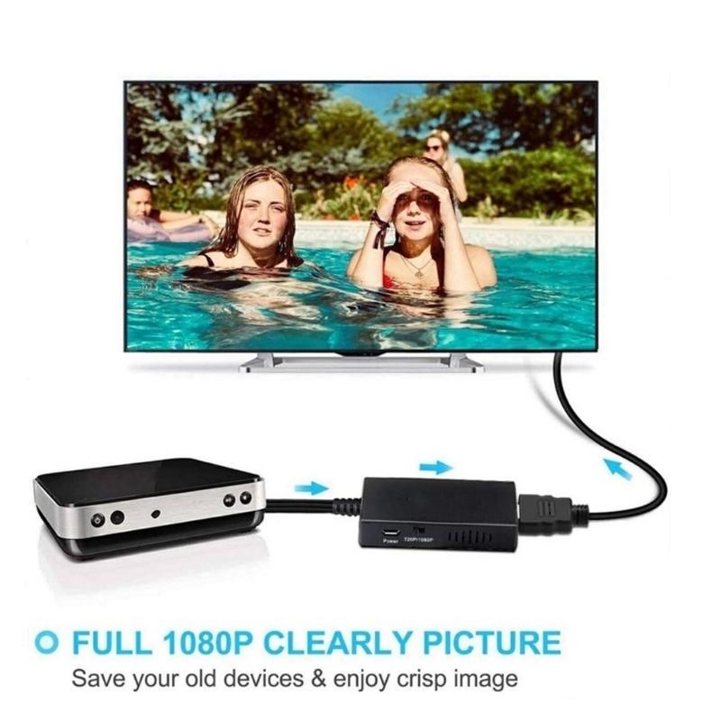 HDTV To 3RCA Female/Male Converter HDTV To AV Composite Video Converter Adapter Support for Gaming Console Accessories