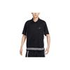Quick-Dry Basketball Polo Shirt With Single-Breasted Closure And Loose Fit Short Sleeves Men Tops Black White FN2876-010