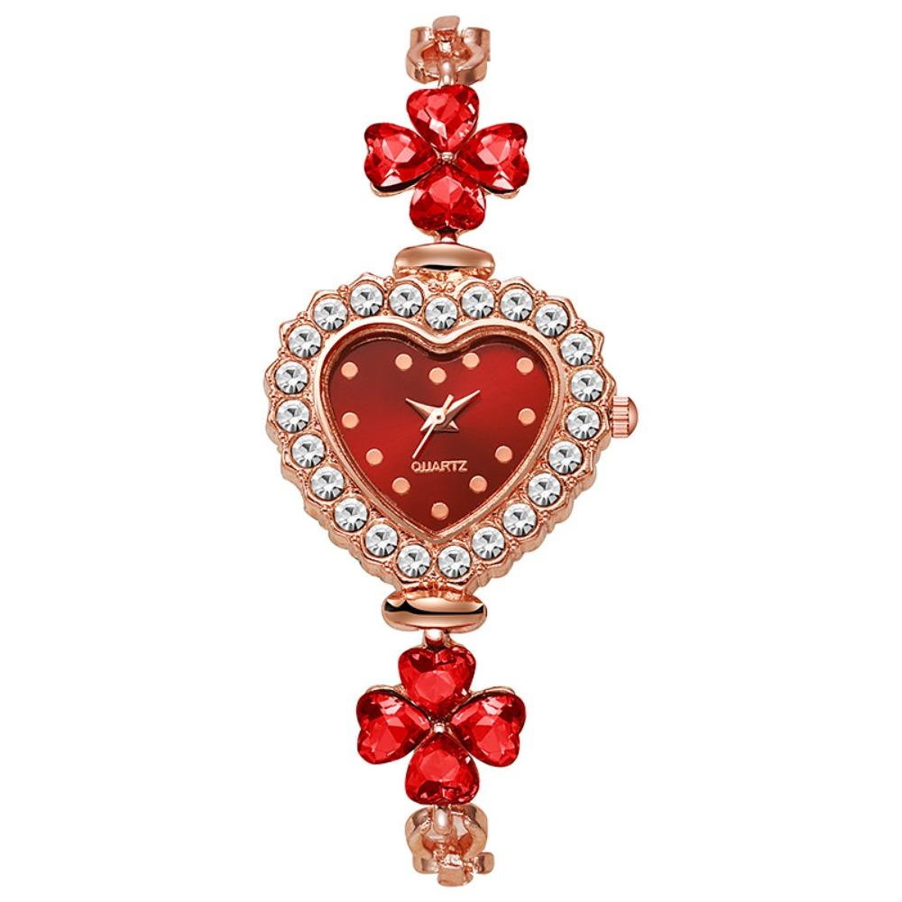 with Adjustable Bracelet Heart Shaped Watch Diamond Studded Watch Strap Wrist Decoration Gift