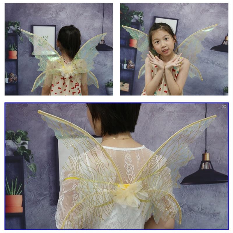 Крылья феи для девочек на День Рождения, Хэллоуин, Маскарад