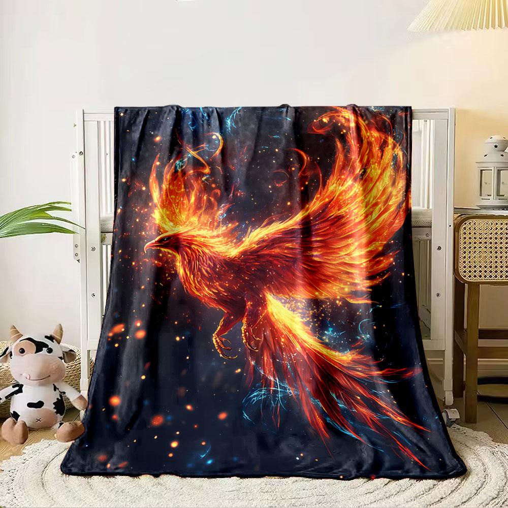 Fiery Phoenix Blanket for all seasons blanket lunch break throw gift
