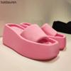 Platform Women Slippers Summer Square Toe Brand Satin Sandals WomenSexy High Heels Shoes Beach Sandals