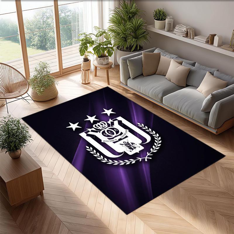 Anderlecht FC Soccer Football Pattern Soft Area Rug Non Slip Indoor Floor Carpet Sports Decor Mat for Bedroom