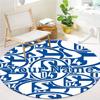 Sport Icon Custom Name Round Area Rug Carpet Rug For Living Room Bedroom Sofa Playroom Decor Nonslip Floor Mat