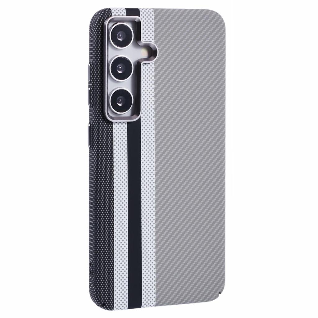 For Samsung Galaxy S25 Case Compatible with MagSafe Carbon Fiber Texture Water Transfer PC Phone Cover