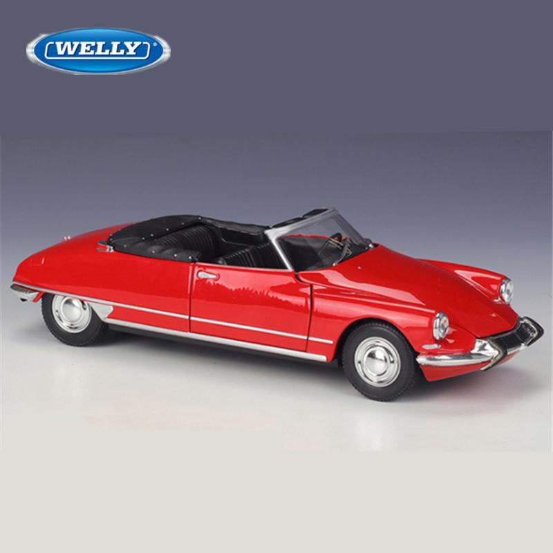 Welly 1/24 Citroen DS19 Кабриолет Сплав Классический Спортивный Автомобиль Модель Литой Металл Ретро Автомобиль Модели Автомобилей Симуляция Детская Игрушка Подарок