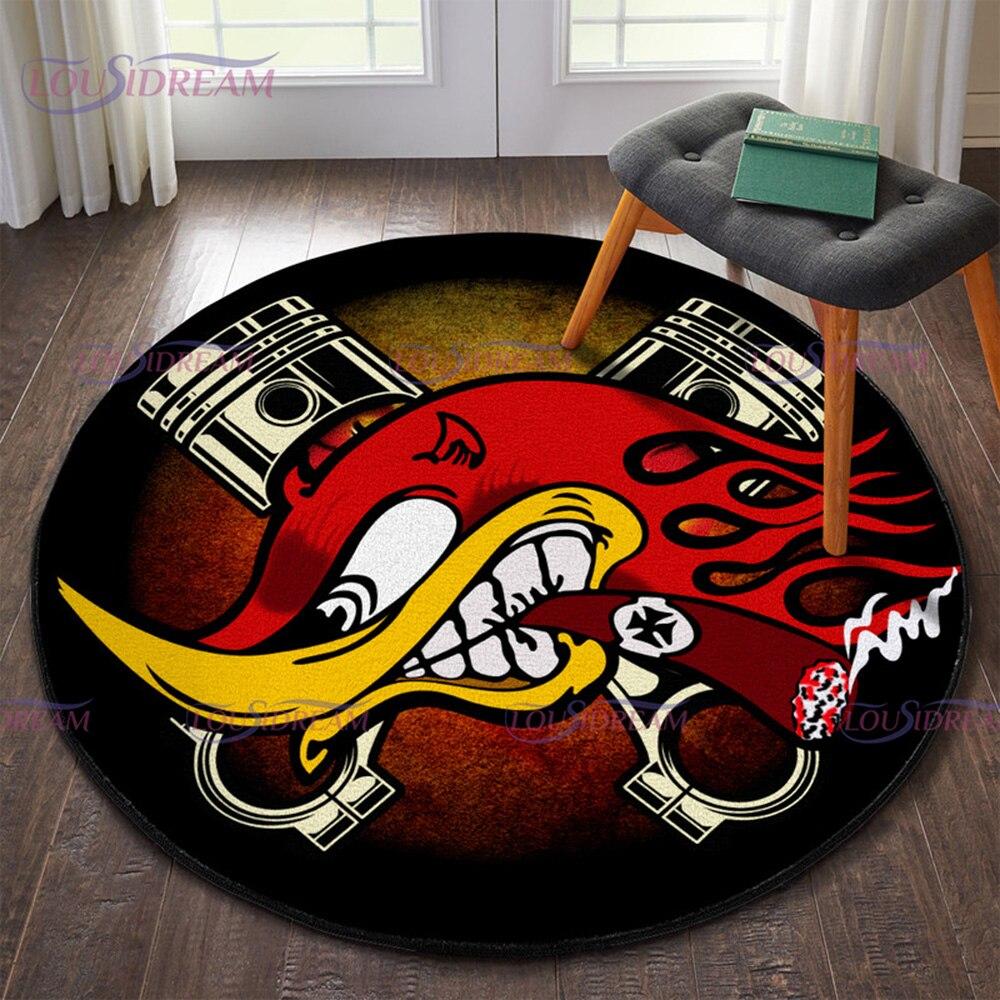 Ретро забавный ковер Rat Fink, круглый ковер, декор для гостиной, ковер Mancave, напольные коврики, ковры для спальни, стул, коврик, подарки для папы