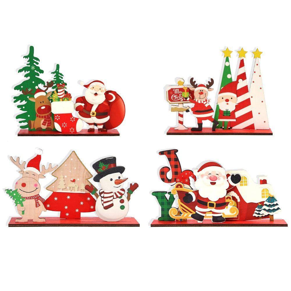 Santa Claus Reindeer Christmas Table Sign Funny Merry Christmas Decor  Home Christmas Decoration