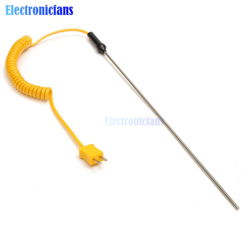 K-Type Thermocouple Stainless Steel Probe Temperature Controller Wire Sensor 100/300/500mm Stainless Steel Temperature Sensor