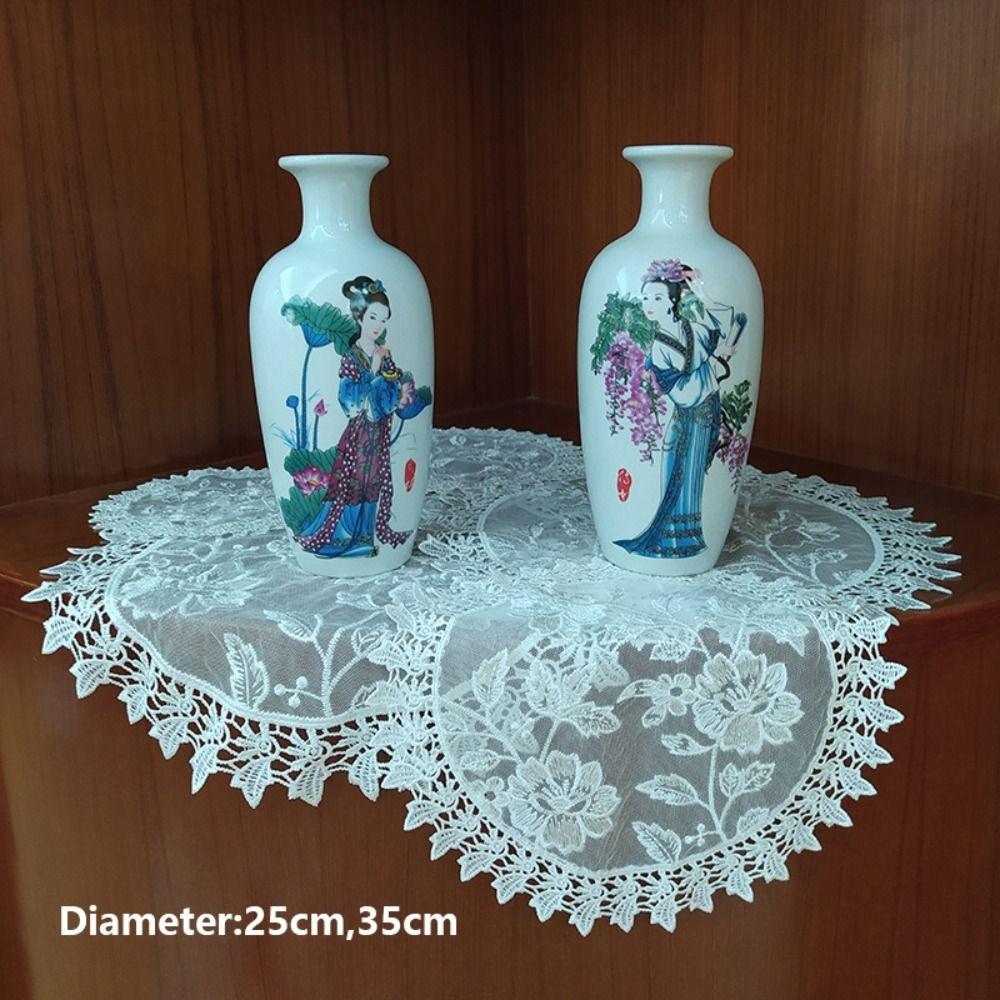 Embroidery Lace Table Cloth Insulated Vase Mat Nordic Style Table Doily Dining Table