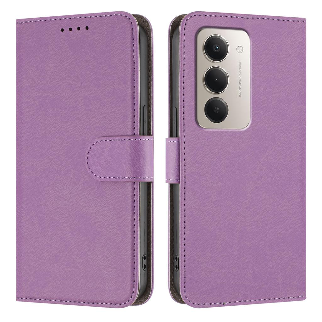 For Xiaomi Redmi 15 5G (Global) (169mm) Leather Case Solid Color Phone Cover with Wallet