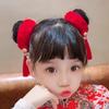 2pcs Elastic New Year's Red Plush Hair Rope Ancient Style Girl Hair Ties  Daily Life