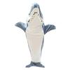 Cartoon Flannel Shark Sleeping Bag Pajamas - One-Piece Home Wear for Autumn and Winter