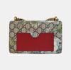 [Pre-Owned] Padlock Metal Lock Buckle Bag GG Blooms Logo Geranium Print Canvas And Leather Box Bag Chain Shoulder Crossbody Bag Small - Good #A84LQO
