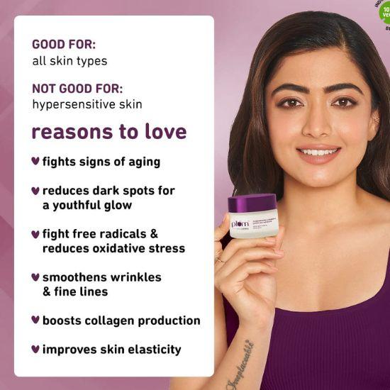 Plum 1% Resveratrol & Vitamin C Youthful Glow Moisturizer Cream| Boosts Glow | Lightweight & Quick-Absorbing | 100% Vegan | 50G