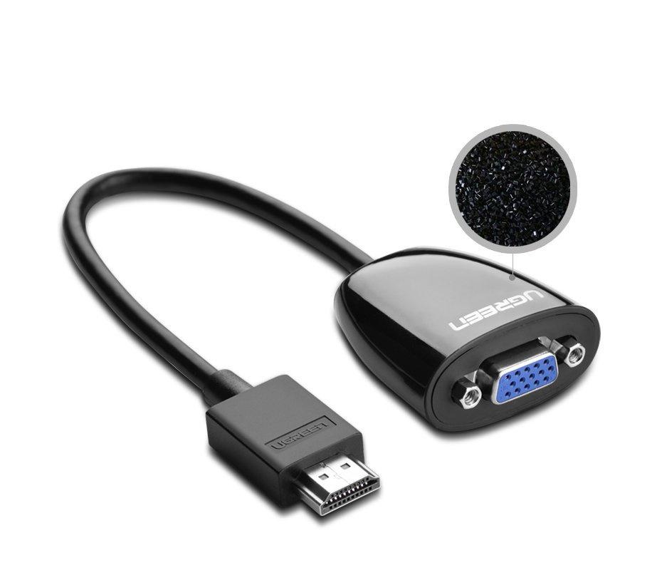 Конвертер Ugreen Full HD HDMI в VGA - Однонаправленный, Папа-Мама, Черный - Модель MM105 40253