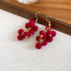Серьги-кисточки Ancola Red Flocked Round - Ретро-минимализм, Универсальные и Элегантные.
