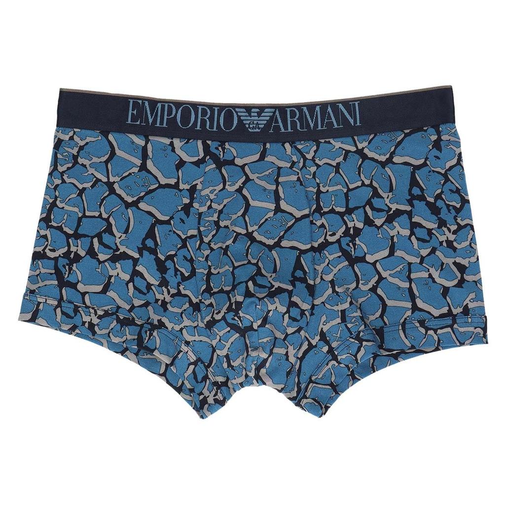 Боксеры Emporio Armani ALL OVER CAMOU камуфляжной расцветки, с застежкой спереди, мужские, размер ЕС, темно-синие, 54045099