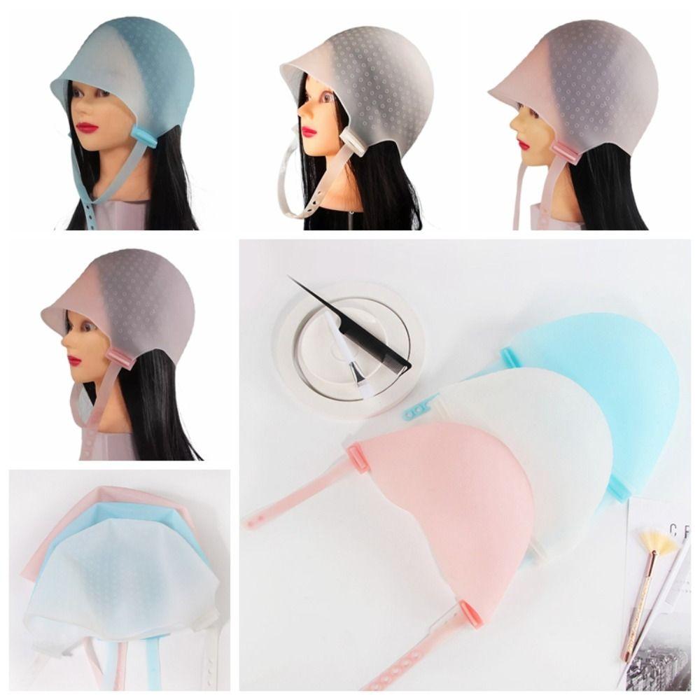Professional Adjustable Hair Dye Hat Silicone Hair Coloring Cap Beauty Highlighting Dye Cap  Salon