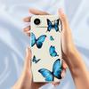 For iPhone 17 Air Case Blue Butterflies Pattern Printing Straight Edge TPU Phone Back Cover