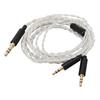 Earphone Cable Replacement Silver Plated Copper 3.5mm To Dual 2.5mm Plug Headphone Sound Wire 1.2m