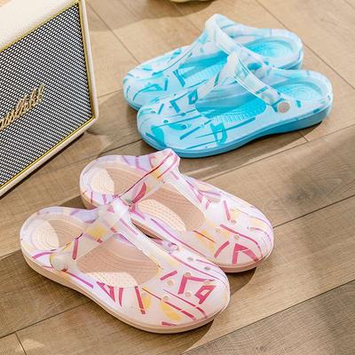 Летние печатные туфли с отверстиями женские сандалии женские туфли-желе прохладные тапочки женская летняя одежда женская сумка голова прохладные тапочки