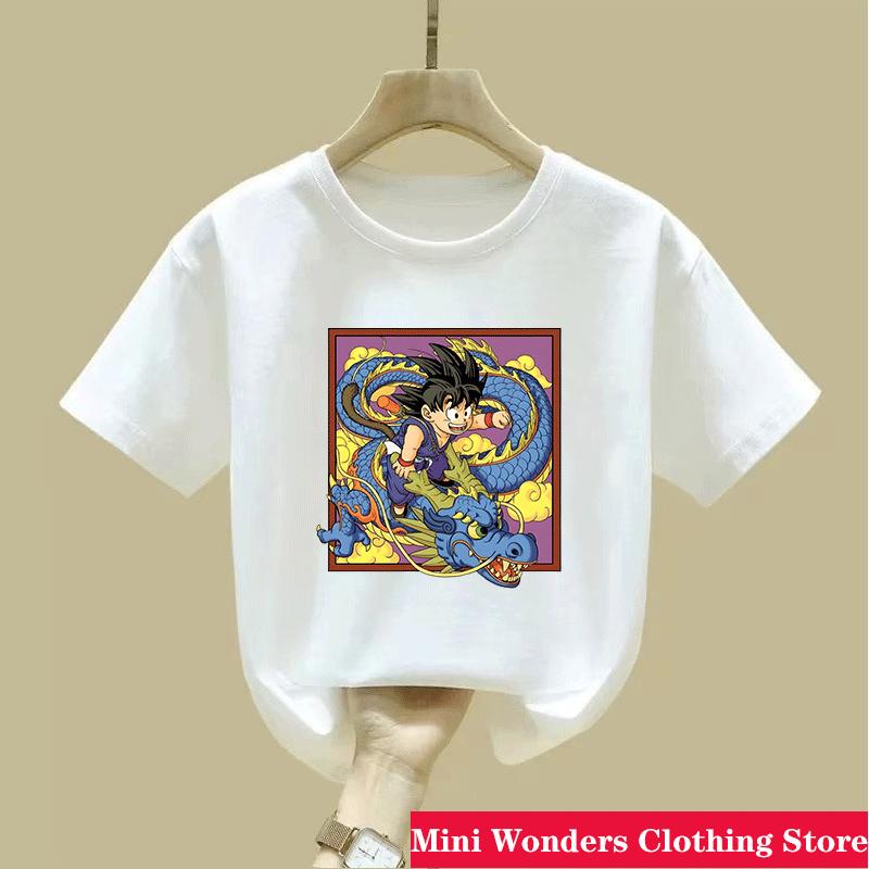 Dragon Ball Summer Short Sleeve  Shirt Kids Tops Tee Anime Figures Son Goku Super Saiyan Tshirt Boys Tshirts Children Clothes
