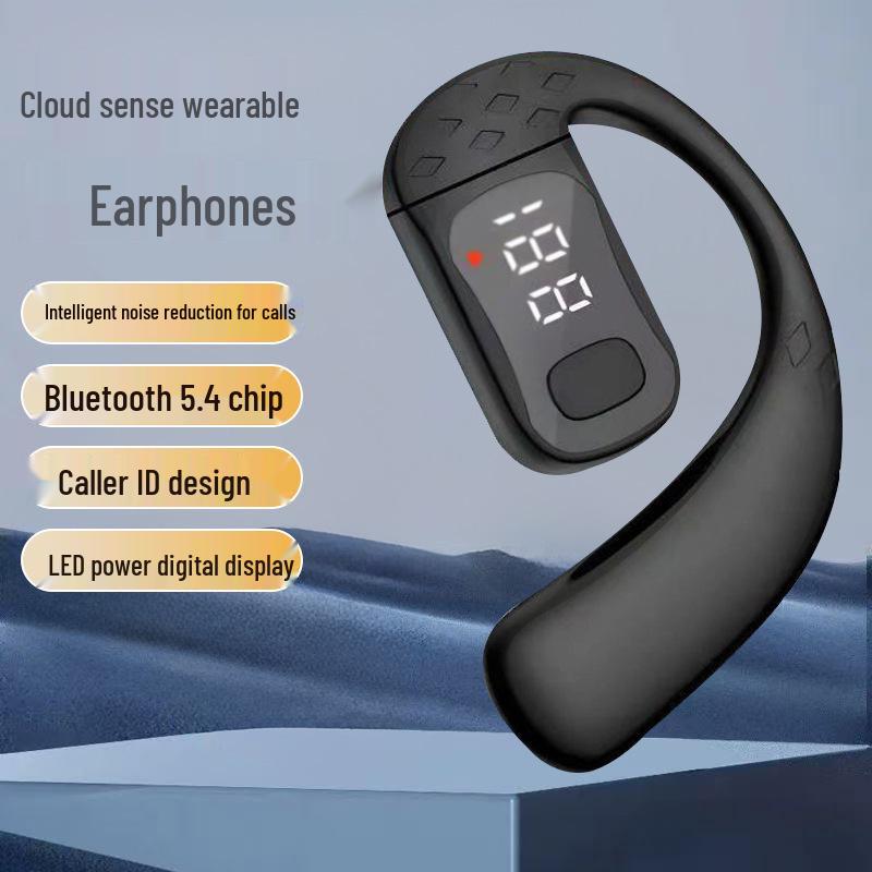 Универсальные Bluetooth-наушники: Накладные/Внутриканальные, Цифровой дисплей, Надежная посадка для спорта, Подходят для обоих ушей